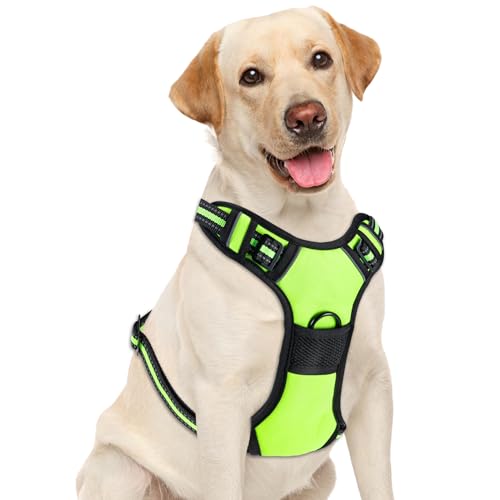 Dog Harness, No Pull Pet Vest for Large Dog, Easy On & Off, Green, Medium - color: Green, size: Medium