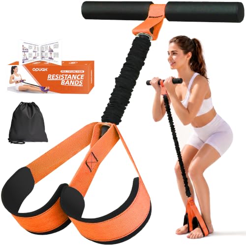 Resistance Bands with Handles,Pedal Resistance Band with Handle - color: 55lbs Orange