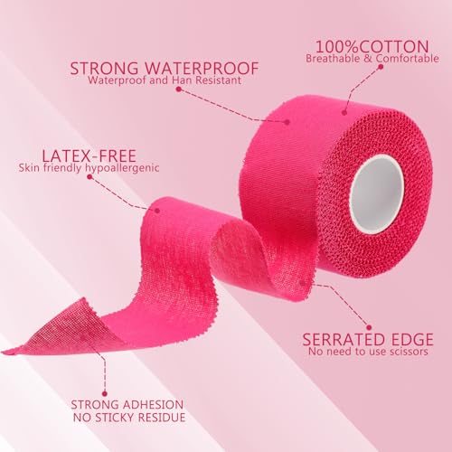 Geiserailie 6 Rolls Pre Wrap Wrist Tape Colorful, 1.5"x10 Yards No Residue