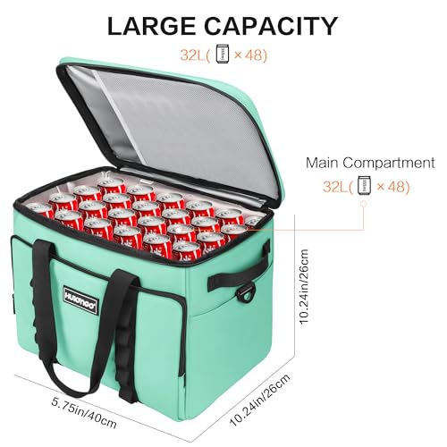 Hulongo Soft Sided Insulated Cooler Bag, 32L - color: light green