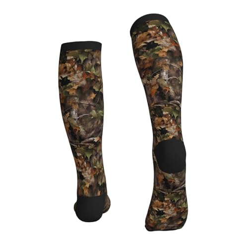 Avocado Compression Socks Women Men Knee High Stock for Running Work Support Nurses Travel - color: Camouflage