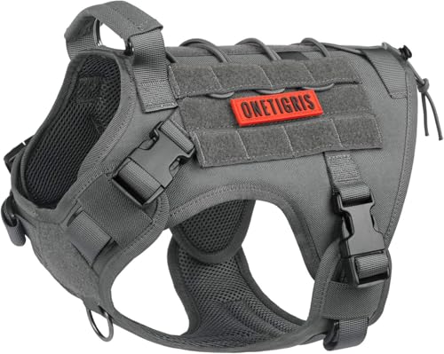 OneTigris Tactical Dog Harness Vest No-Pull Service Dog Vest for Small Dogs - color: Grey, size: X-Small