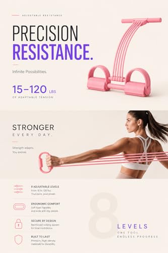8-Tube Pedal Resistance Band, Elastic Sit Up Pull Rope for Home Gym - color: Blue
