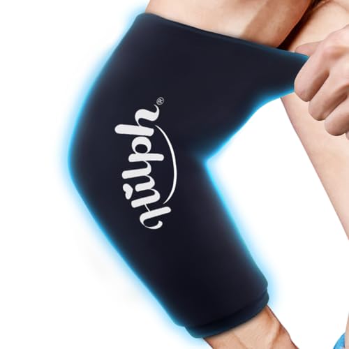 Hilph Elbow Ice Pack Wrap, Multi-Use Ice Sleeve for Elbow Arm Knee, Medium - size: Medium, style: Black