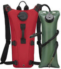 Tactical Water Hydration Pack Military 3L Water Bladder Carrier Backpack Leakproof for Running Jogging Cycling Hiking - color: Red