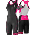 SLS3 Triathlon Suits Women - Sleeveless Pro Trisuit with Comfy Tri Chamois - color: Sky Pink, size: X-Large