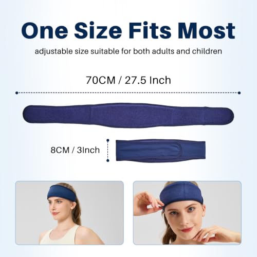Cooling Gel Headband, Headache Ice Pack Head Wrap for Migraines, Reusable Hot and Cold Pack, Hot Flash Relief, Stress & Tension Soothing Relief