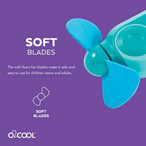 O2COOL Small Sport Misting Fan with Carabiner Clip 2-Pack Teal - color: Teal, size: 2 Packs