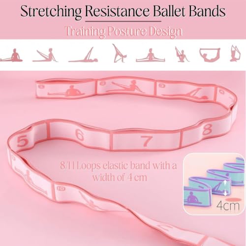 Multi-Loop Stretch Band - Yoga, Pilates, Ballet, and Physical Therapy Stretching Strap for Flexibility, Leg Stretching, and Exercise - Durable Stretching Equipment - color: Mocha Brown