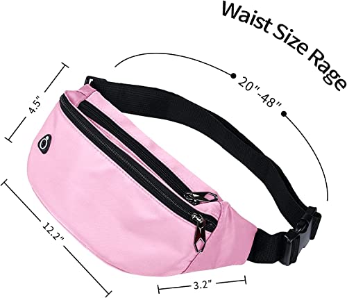 Fanny Packs for Men and Women Water-Repellent Sports Waist Pack Bag - color: 1pack-Pink