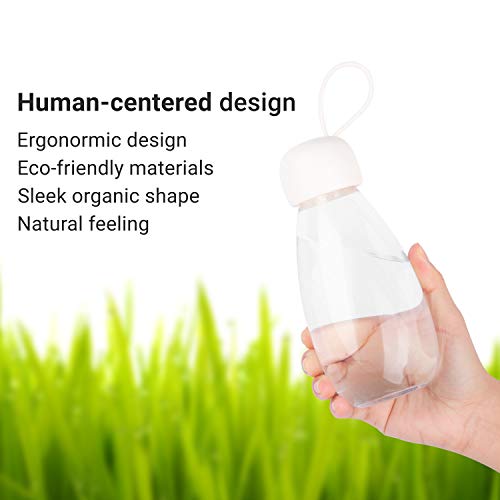 emoi BPA Free Water Bottle, 12oz/360ml Cute Water Bottle with Carrying Strap, Ideal for Kids Boys Girls Students Women Healthy Hydration-White - color: White Cap, size: 12 Ounces