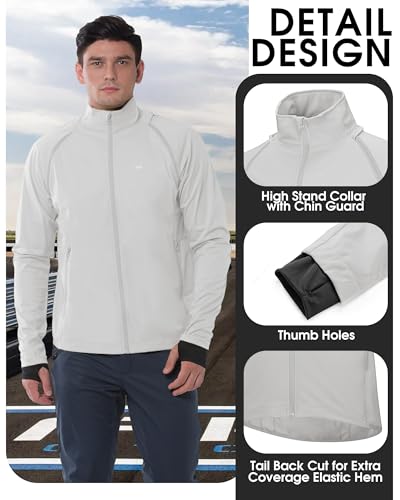 33,000ft Men's Packable Cycling Jacket Waterproof Running Vest Outerwear - color: Cool Gray, size: XX-Large