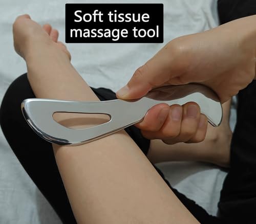 Stainless Steel Muscle Scraper Tool Set, 3-Piece IASTM Physical Therapy Massage Tools for Myofascial Release and Muscle Recovery 14inch Long bar(Double Edge) - style: Robulove-D2