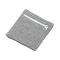 Wrist Wallet Wristband with Zipper,Cotton Wrist Band SweatBands - color: Gray