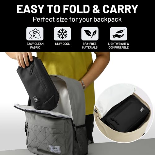 MIER Small Freezable Snack Bags Frozen Mini Cooler with 2 Gel Packs, Black - color: Black