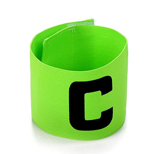 6 Pieces Elastic Soccer Captain Armband Adjustable Football Basketball Player Bands for Adult Youth - color: Green