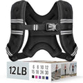 Zeerun Weighted Vest, 6/8/10/12/15/18/20/24/30LB for Men Women - color: Black, size: 12 Lb