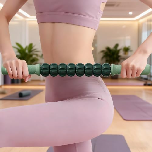 Massage Roller, Multi-Functional Body Massager, Leg Roller Stick - color: Green
