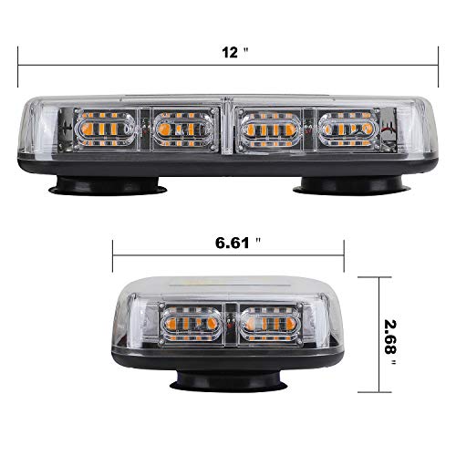ASPL 48LED Roof Top Strobe Lights with Magnetic Base - color: Amber/Red