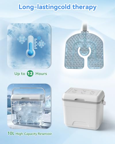 Ice Machine for Knee After Surgery, 10QT Portable Cold Therapy Machine - color: White