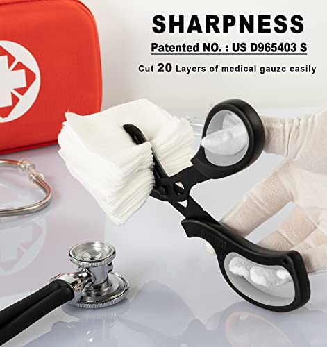 MEUUT Medical Scissors 2-Pack Trauma Shears for Nurses All Purpose Scissors - color: Black+quartz Grey