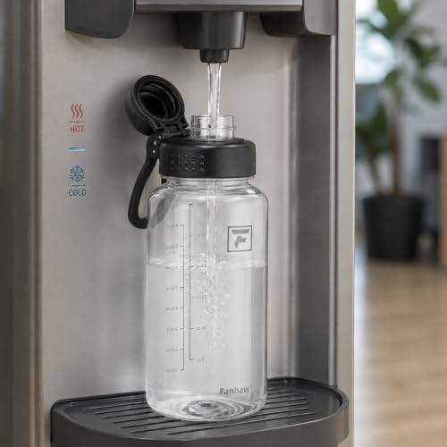 Fanhaw 32oz Clear Plastic Water Bottle with Fast-Flow Lid, Baby Blue - color: Baby Blue