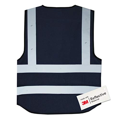 Salzmann Safety Vest | Hi Vis Reflective Vest | US ANSI/ISEA 107 - color: Navy Blue, size: Small-Medium