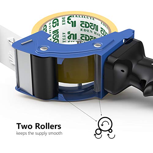 3 Pack 2 inch Tape Gun for Packing Boxes Packaging Tape Dispenser with Quick Load for Packaging and Box Sealing Industrial Durability (Blue White Red)