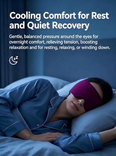 Cooling Gel Eye Mask for Puffy Eyes, Migraine & Headache Relief, Full Eye-Area Cold Compress for Eyes & Temples, FSA Eligible HSA Reusable Eye Ice Pack for Swelling & Post-Surgery Recovery - color: Purple