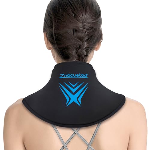 Neck Ice Pack Wrap Reusable Gel Ice Packs for Cervical Injuries Pain Relief - style: Neck-Black