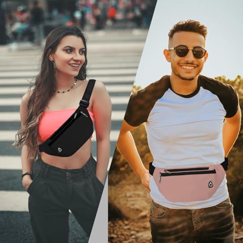 Fanny Pack for Women Men,Crossbody Water Resistant Sports Waist Bag Pack - color: 1pack-pink2diy