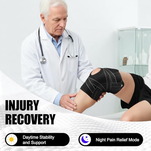 NEENCA Knee Brace for Women & Men, Compression Knee Support with X-Straps Design - ACL, MCL, PCL, Meniscus Tear & Arthritis Pain Relief - Stabilizing Joint with Side Stabilizers & Patella Gel Pads - size: Large