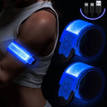 Simket LED Armband Rechargeable for Running(2 Pack), Running Lights for Runners, Running Lights, High Visibility Reflective Running Gear Adjustable Light Up Arm Bands for Men Women Kids - color: blue