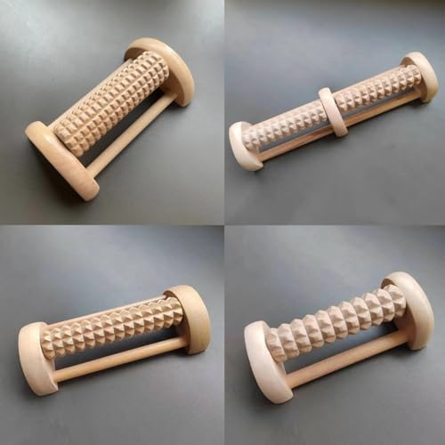 Wooden Massager Body Back Foot Roller, Foot Massager for Plantar Fasciitis, Stress Relief, Relaxation