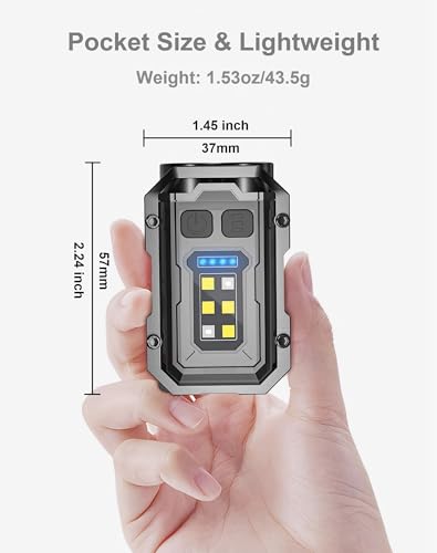 Pocket EDC Flashlight Rechargeable, 500 Lumens Keychain Flashlight