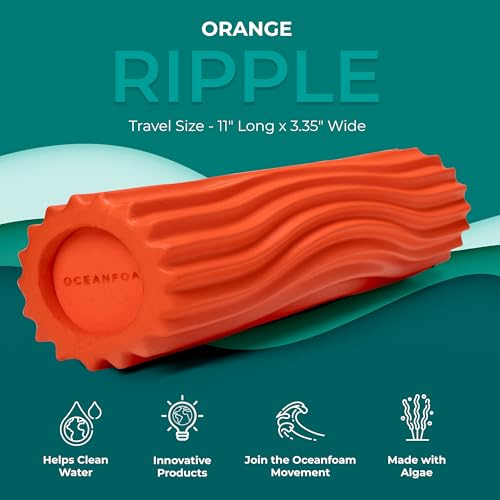 Oceanfoam Ripple Roller - Small Foam Roller for Physical Therapy (Orange) - color: Orange