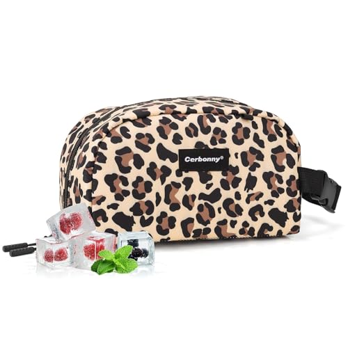 Cerbonny Small Cooler Bag, Freezable Lunch Bag,L Size - color: Brown Leopard - Large