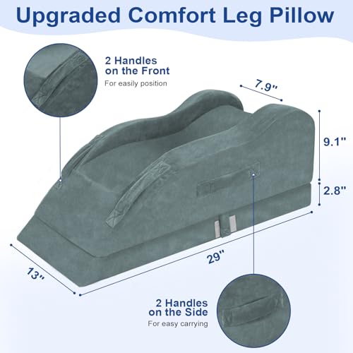 KingPavonini Adjustable Leg Elevating Pillow and Ankle Foot Ice Pack Wrap