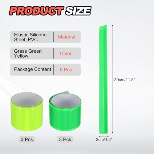 Reflective Bands Night Walking Reflector Arm Wristbands - color: Grass Green/Yellow