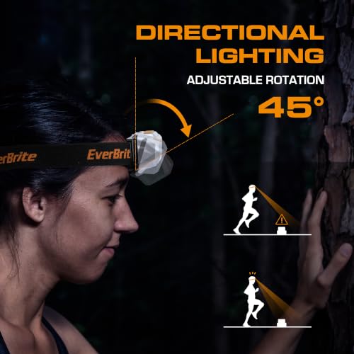 EverBrite 2 Pack LED Headlamp, 4 Lighting Modes with Pivoting Light Head