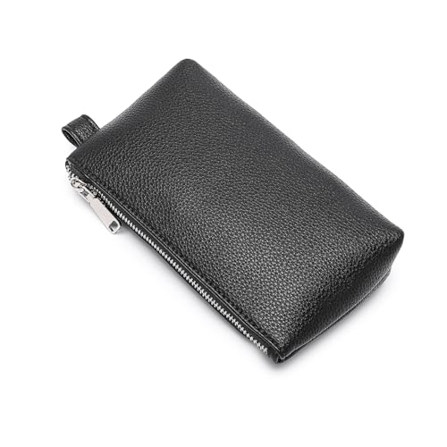 Small Makeup Bag for Purse, Leather Cosmetic (Black) - color: PU/Black