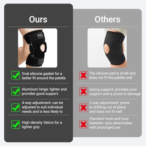 Hinged Knee Brace for Men and Women With Side Stabilizers - size: Medium (11.8"-17.3")