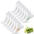 6 Pairs Thin Breathable Bamboo Ankle Socks for Women - color: 6 White, size: Medium