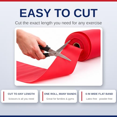 Resistance Band Bulk Rolls, 8/16/24 yd x 6 in - size: 24 Yards, style: Heavy