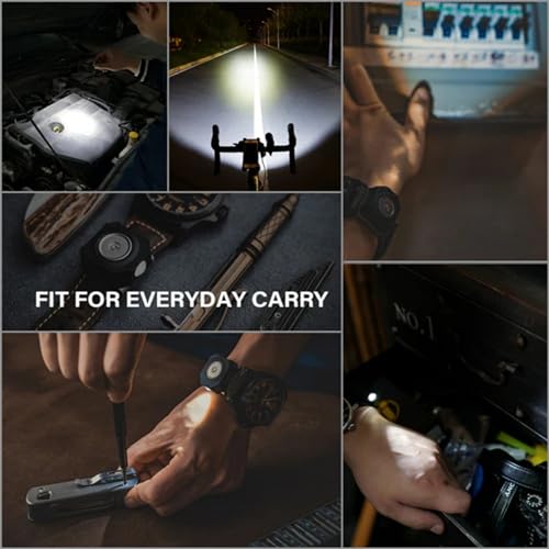 MecArmy CPLU Wrist Flashlight, Compact USB-C Rechargeable EDC LED Light, 300 Lumens, Double-Click Anti-Misfire, IPX6 Waterproof, for Running, Night Walking, Hiking - Fits on Watchband/Strap Systems - color: Alumium Black
