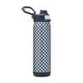 ZULU Powerfill Pro 24oz Stainless Steel Sip or Chug Water Bottle, Checkmate - color: Checkmate Navy, style: 24oz