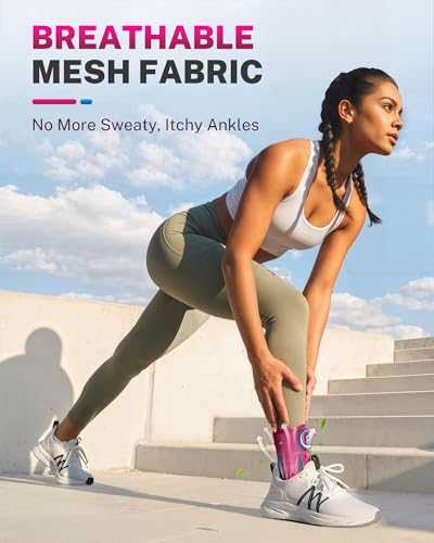 Ankle Brace for Men Women with Removable Side Splints Figure 8 Strap - color: Rose, size: S