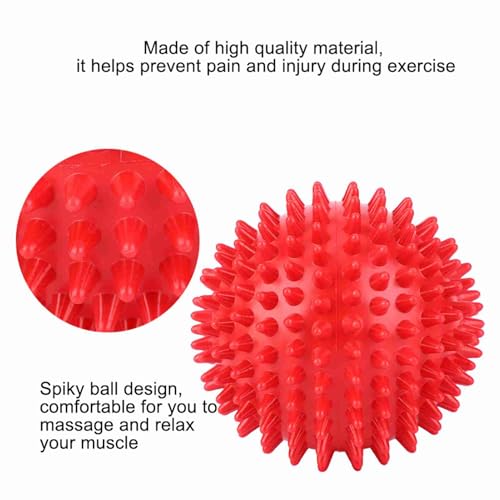 Garosa Spiky Massage Ball, Hard Plastic Red 7.5cm