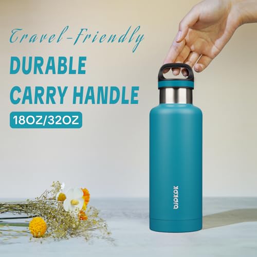 BJPKPK 32oz Insulated Water Bottle Stainless Steel Water Bottle with Handle - color: Laguna, size: 32 Ounces