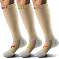 BULLIANT Men's Cushioned Compression Knee High Sports Recovery Socks 3Pack - color: 3pairs-nude8395, size: Large-X-Large
